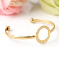 Minimalist Women Geometric Circular Bracelet Opening Adjustable Hand Ring Bangle N4