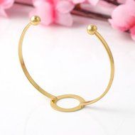 Minimalist Women Geometric Circular Bracelet Opening Adjustable Hand Ring Bangle N5