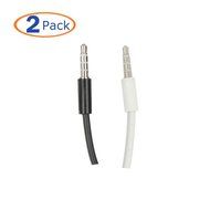 Conwork 2-Pack 3.5mm 4-Pin Universal Male to Male Auxiliary Extension Audio Stereo Cable Cord for Headphones -... N2