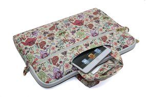 Canvaslove Black Easter Egg Patten Canvas Laptop Shoulder Bag 11 Inch 12 Inch 13 Inch Laptop Messenger Bag 13.3... N7