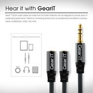 GearIT Pro Series Gold Plated 3.5mm Auxiliary Audio Stereo Y Headphone Splitter Extension Male to Female Cable...