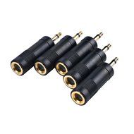 eBoot Stereo Jack Adapter 3.5 mm (1/ 8 Inch) Male to 6.35 mm (1/ 4 Inch) Female Audio Converter Adaptor, 5 Pieces