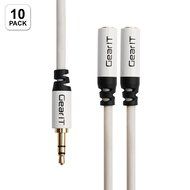 GearIT Pro Series Gold Plated 3.5mm Auxiliary Audio Stereo Y Headphone Splitter Extension Male to Female Cable... N5