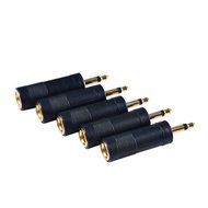 eBoot Stereo Jack Adapter 3.5 mm (1/ 8 Inch) Male to 6.35 mm (1/ 4 Inch) Female Audio Converter Adaptor, 5 Pieces N2