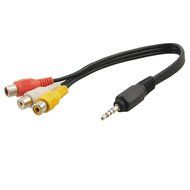 uxcell Black 3.5mm Plug Male to 3 RCA Female Adaptor Audio Video Cable