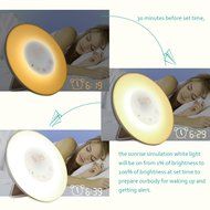 Oria Wake-up Light, Morning Sunrise Simulation Alarm Clock with FM Radio Sounds, Colored Sunrise Simulation N2