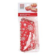 Sweet Creations 6 Count Snowflake Paper Bakeware Loaf Pans, Red N2
