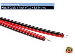 VIEWISE CCTV Security Camera DC Male Power Plug Pigtail Cable, Pack of 10 (Black/Red)