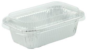 Foil Small Mini-Loaf Bread Pan w/Clear Lid 20 Sets N2