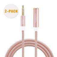 CableCreation [2-PACK] 3 Feet 3.5mm Audio Extension cable, Male to Female Slim and Soft Cable with Gold Plated...