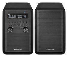 Sangean All in One Surround Sound Bluetooth AM/FM Dual Alarm Clock Radio with Large Easy to Read Backlit LCD Display