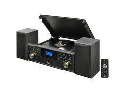 Pyle PPTCM80BTGR Vintage Retro Classic Style Bluetooth Turntable Speaker System with Vinyl/MP3 Recording N2