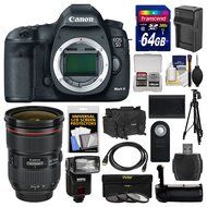Canon EOS 5D Mark III Digital SLR Camera Body with 24-70mm f/2.8 L Lens + 64GB Card + Case + Flash + Battery/Charger...