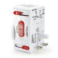 Bestten 3 Outlet Portable Travel Surge Protector with 2.4A Dual USB Charging Ports, 18in Cord, ETL Listed, White N2