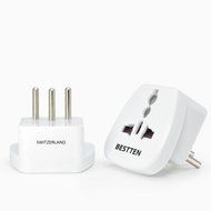 Bestten 3 Outlet Portable Travel Surge Protector with 2.4A Dual USB Charging Ports, 18in Cord, ETL Listed, White N3