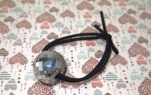 Nkisup Acrylic Ball Decorate Elastic Hair Band Hair Accessories Holder (Gold) N3