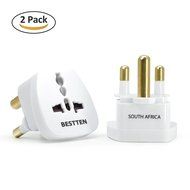 Bestten 3 Outlet Portable Travel Surge Protector with 2.4A Dual USB Charging Ports, 18in Cord, ETL Listed, White N7