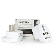 Bestten 3 Outlet Portable Travel Surge Protector with 2.4A Dual USB Charging Ports, 18in Cord, ETL Listed, White N11
