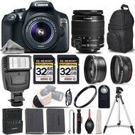 Canon EOS REBEL T6 DSLR Camera + Canon EF-S 18-55mm IS II Lens + Digital Camera Flash + 0.43X Wide Angle Lens...