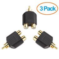 Aurum Cables 3-pack High Quality RCA AV Audio Y Splitter Plug Adapter 1 Male to 2 Female