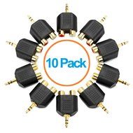 Aurum Cables 3-pack High Quality RCA AV Audio Y Splitter Plug Adapter 1 Male to 2 Female N5