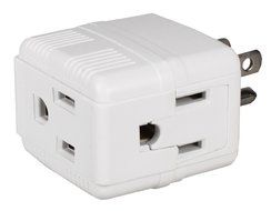 QVS 3-Outlets Compact Space-Saver Grounded Power Outlet Splitter