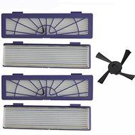EMY 4 Pack Filter Replacement with 1 Side Brush for All Neato Botvac Series models 70e 75 80 85