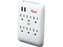 Rosewill 6 Outlet Wall Tap Power Surge with 2 USB Charging Ports (RHSP-14001)
