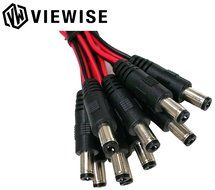 VIEWISE CCTV Security Camera DC Male Power Plug Pigtail Cable, Pack of 10 (Black/Red) N2