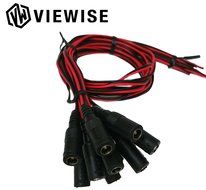 VIEWISE CCTV Security Camera DC Male Power Plug Pigtail Cable, Pack of 10 (Black/Red) N4