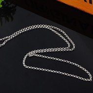 1PC Fashion Stainless Steel Pearl Link Chain Polishing Necklace 50.5cm N2
