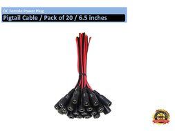 VIEWISE CCTV Security Camera DC Male Power Plug Pigtail Cable, Pack of 10 (Black/Red) N5