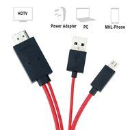 HDE Micro USB to HDMI 1080p HDTV Adapter Cable with Integrated USB Charging for MHL Enabled Samsung Galaxy Smart...