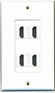 RiteAV - 3 Port HDMI 2.0 Keystone Wall Plate (White)