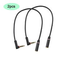 Seadream 2Pack 6 inch 4-Pole 3.5mm Male Right Angle to 3.5mm Female Stereo Audio Cable Headset Extension Cable... N12