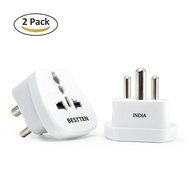 Bestten 3 Outlet Portable Travel Surge Protector with 2.4A Dual USB Charging Ports, 18in Cord, ETL Listed, White N13