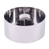 FUBARBAR Mini Cake Cutter Mold Decorating Pastry Ring with Pusher 3 X 2 Inch Stainless Steel Assorted Shape(Round) N14