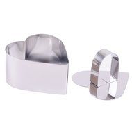 FUBARBAR Mini Cake Cutter Mold Decorating Pastry Ring with Pusher 3 X 2 Inch Stainless Steel Assorted Shape(Round) N15