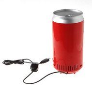 Kingzer Red Mini USB Fridge Beverage Drink Cans Cooler Warmer Refrigerator for Computer N6