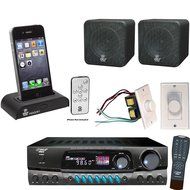 Pyle Stereo Receiver, Dock, Speaker and Volume Knob Package - PT260A 200 Watts Digital AM/FM Radio Stereo Receiver... N3