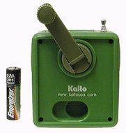 Kaito SB-1059 Mini Hand Crank AM/FM Weather Radio,Solar Power and Dynamo Power, Green N2