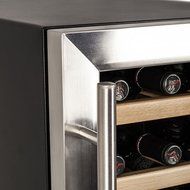 Koldfront 18 Bottle Free Standing Dual Zone Wine Cooler - Black and Stainless Steel N6