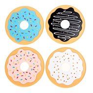 4Pcs Round Donut Coasters Drink Bottle Beer Beverage Cup Mats cup mat silicone coaster N6