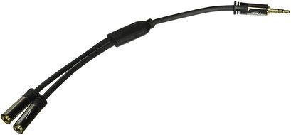 KabelDirekt (0.5 ft) Y Stereo Splitter (1 x 3.5mm Male to 2 x 3.5mm Female )- PRO Series