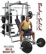 Body Solid Series 7 Smith Machine with 500-PoundWeight Set