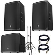 Electro-Voice EKX-15P Powered 15&quot; 2-Way Speaker. With EKX-18SP Powered 18&quot; Subwoofer, Stand and 2 XLR Cables. N2