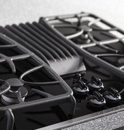 GE Profile 30" Built-In Gas Downdraft Cooktop Black Glass Top / Stainless Steel Trim N3
