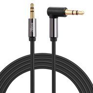 Starise Aux Cable 90 Degree 10 Feet - 3.5mm Male to Male Right Angle Stereo Audio Cable - Black
