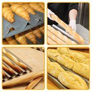Perforated Baguette Pan, Homono Non-Stick Perforated French Bread Pan Wave Loaf Bake Mold, 15 by 13 by 1 inch... N3