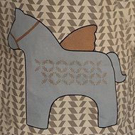 MuLuo Cotton Canvas Cloth Clothes Holding Barrel Basket Laundry Basket of Foreign Trade Toys wave horse N4